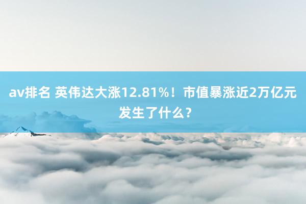av排名 英伟达大涨12.81%！市值暴涨近2万亿元 发生了什么？