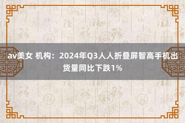 av美女 机构：2024年Q3人人折叠屏智高手机出货量同比下跌1%