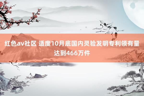 红色av社区 适度10月底国内灵验发明专利领有量达到466万件