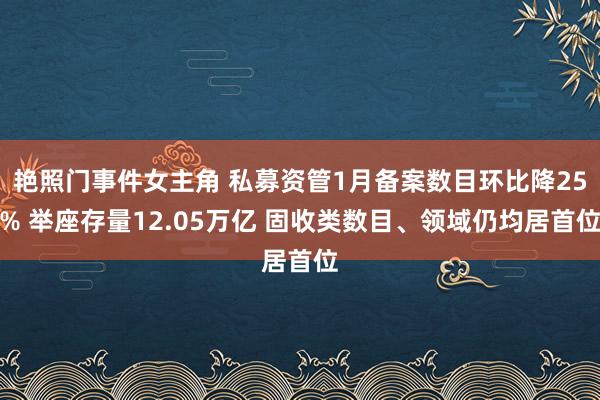艳照门事件女主角 私募资管1月备案数目环比降25% 举座存量12.05万亿 固收类数目、领域仍均居首位
