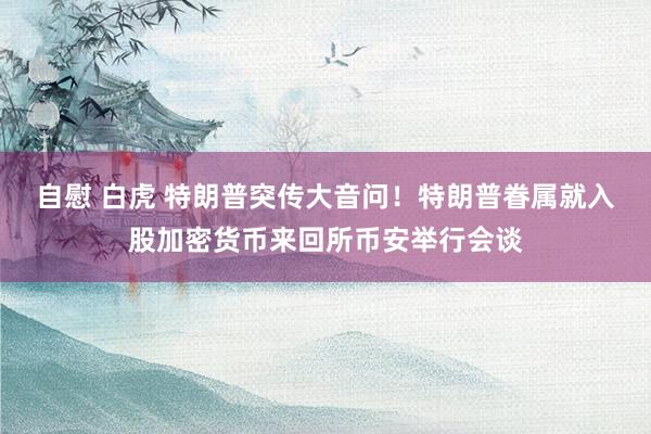 自慰 白虎 特朗普突传大音问！特朗普眷属就入股加密货币来回所币安举行会谈